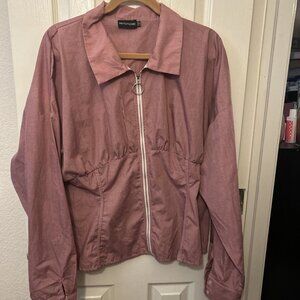 PrettyLittleThing Mauve Pink Color Zip-Up Plus Size 18 Women’s Long Sleeves